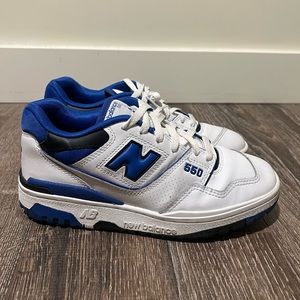 New Balance 550 white and royal blue